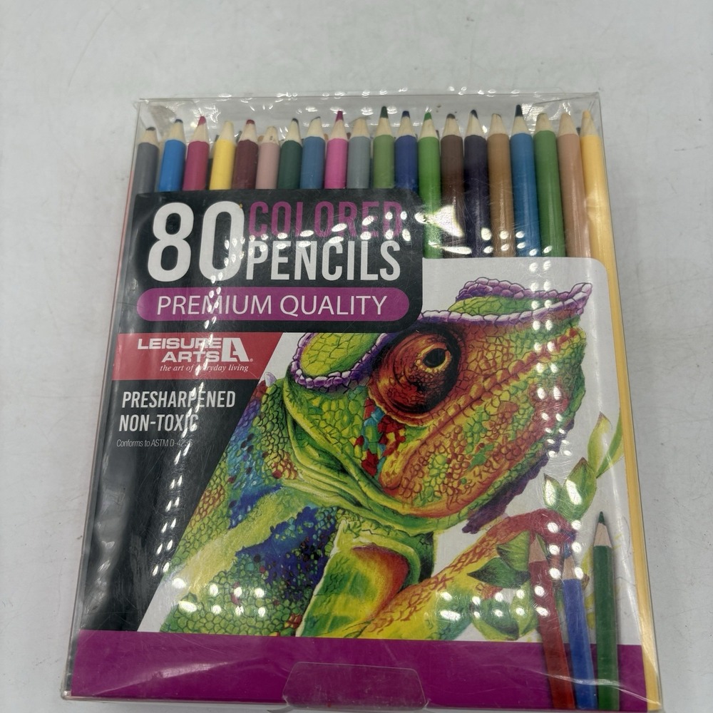 Leisure Arts Colored Pencils 80 Count Premium Quality Non Toxic